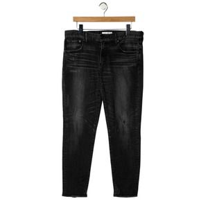 Moussy Vintage Mid-Rise Straight Leg Jeans Black/Gray Wash Size 30